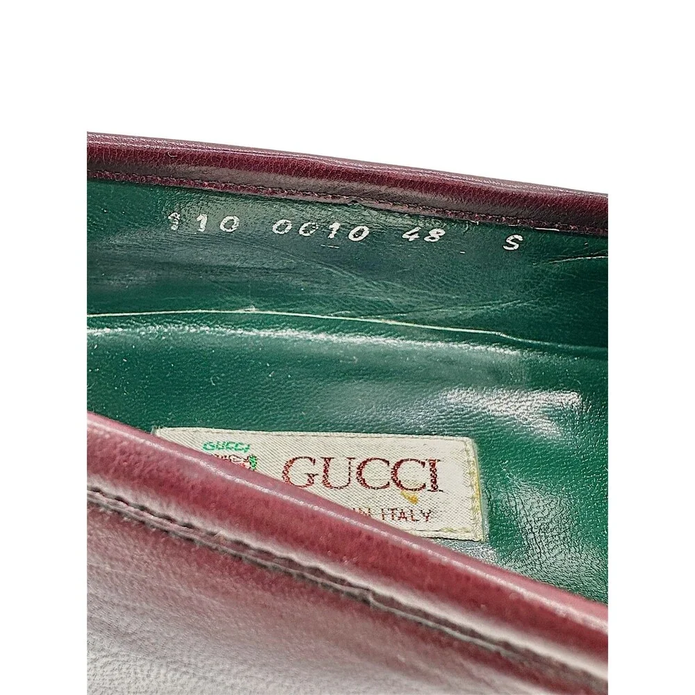 NOS Vintage GUCCI Leather 1953 Horsebit Web Striped Men's Loafers EU48